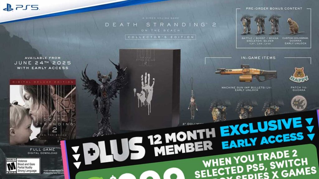 Death Stranding2 pre-orders are published today, with EB World Plus members getting early access to the Collector’s Edition