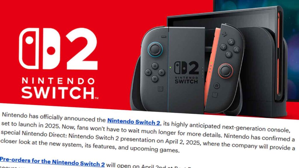 The Nintendo Switch 2 pre-order will obviously open directly following Nintendo Direct