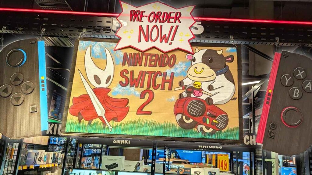 JB hi-fi store created an epic Nintendo Switch 2 display